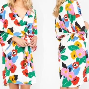 Show Me Your MuMu Floral Color Block Robe Loungewear One Size